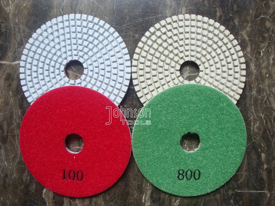 100 mm Diamant-Polierpads aus weißem Marmor