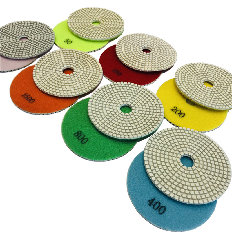 Premium 12,7 cm 7-Stufen-Nass-Marmor-Diamant-Polierpad für Porzellan-Keramikfliesen Stein-Marmor-Diamant-Harz-Polierpads